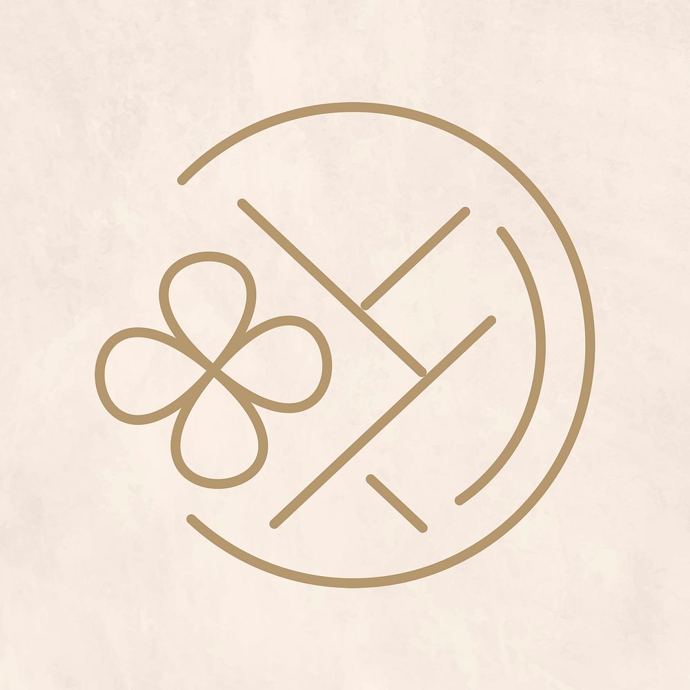 Sakura psd logo for wellness beauty spa on beige