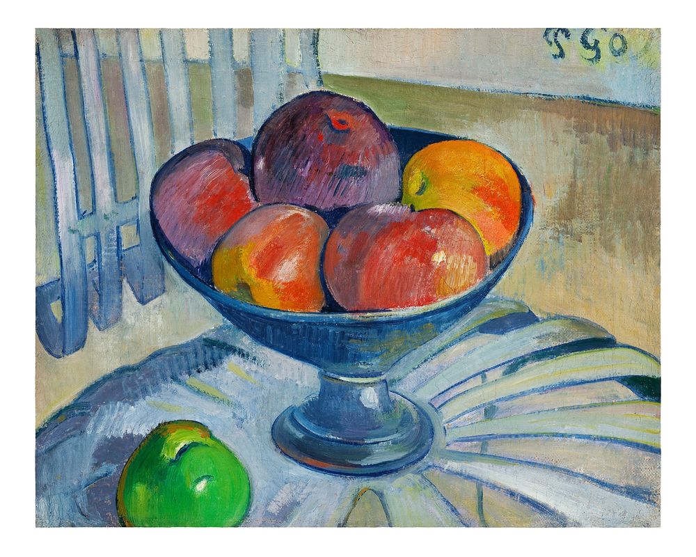 Paul Gauguin poster, vintage Fruit Dish wall decor (1890). Original from the Los Angeles County Museum of Art. Digitally…