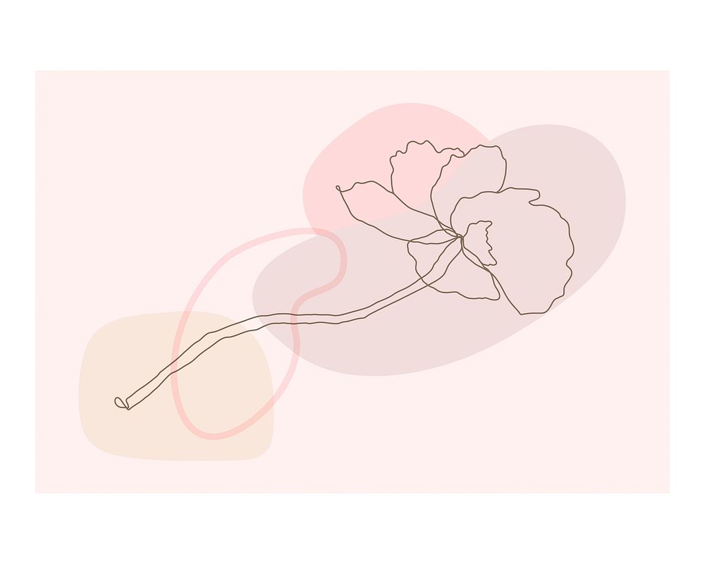 Feminine flower poster, line art design 