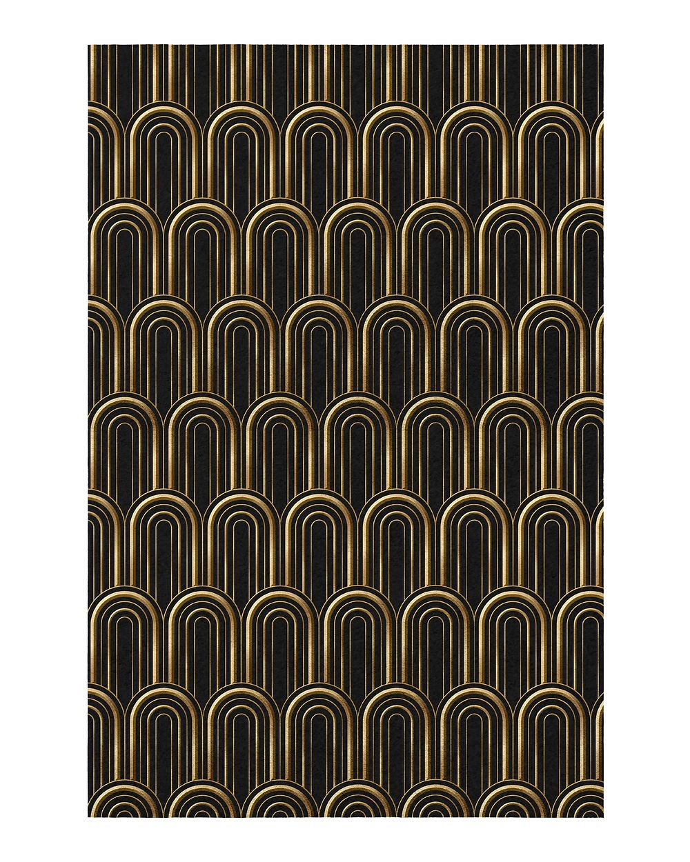Vintage art deco poster, black and gold geometric pattern design