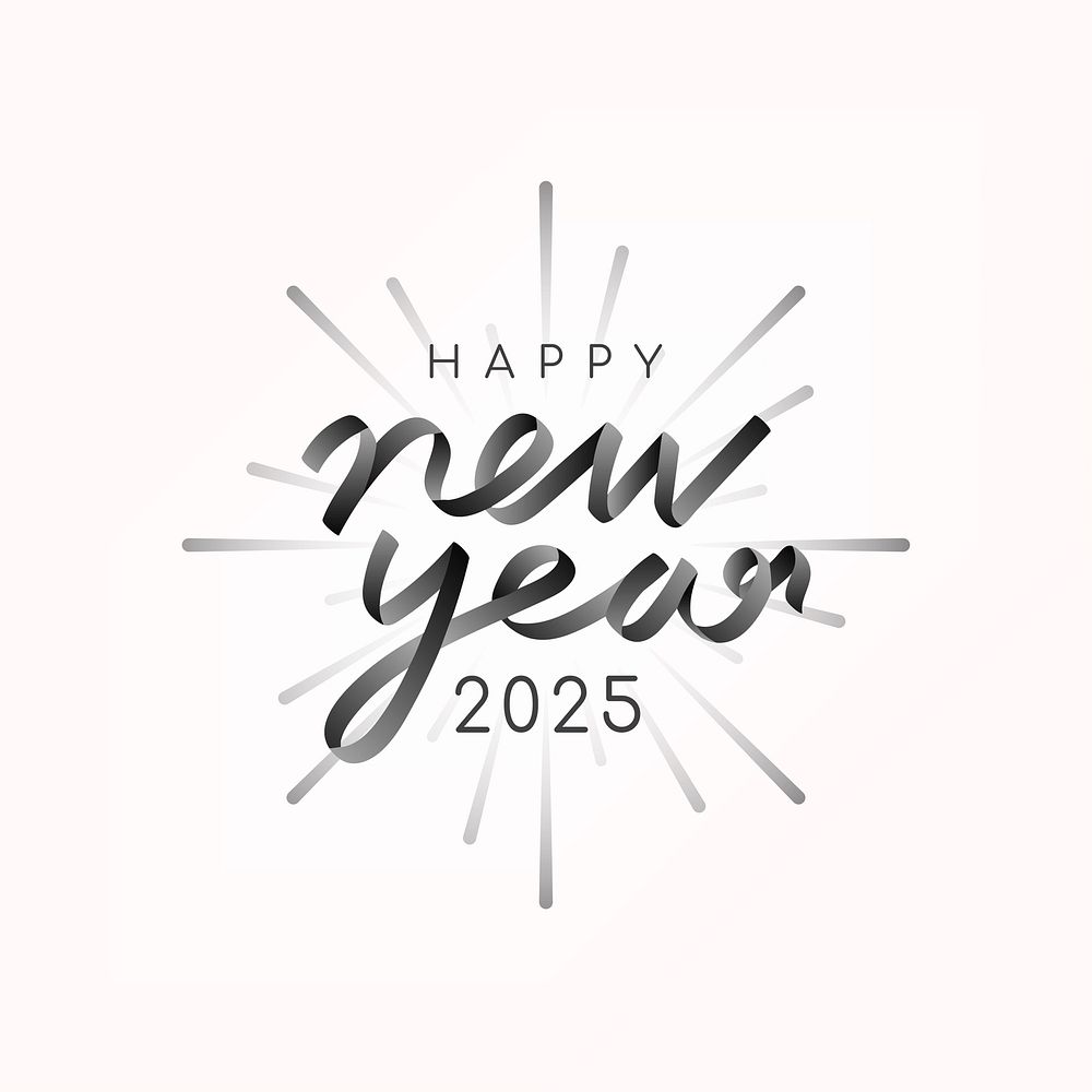 2025 happy new year text Free Vector rawpixel