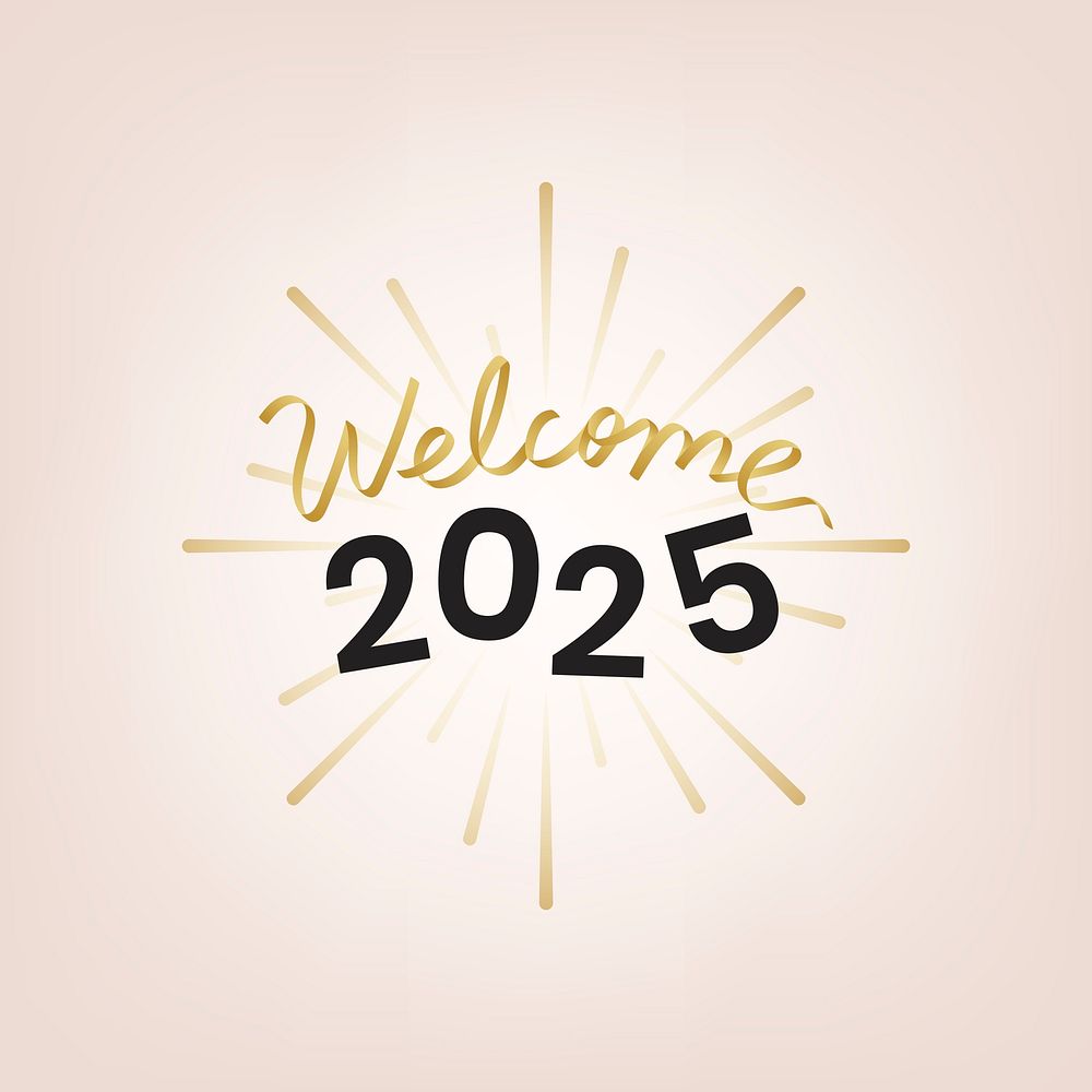 2025 new year text, Free Photo rawpixel