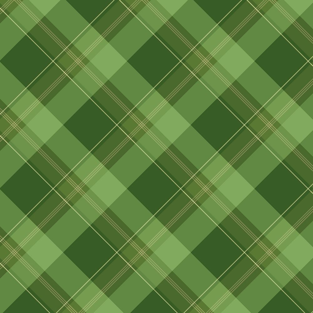 Plaid pattern background, green tartan, traditional design vector