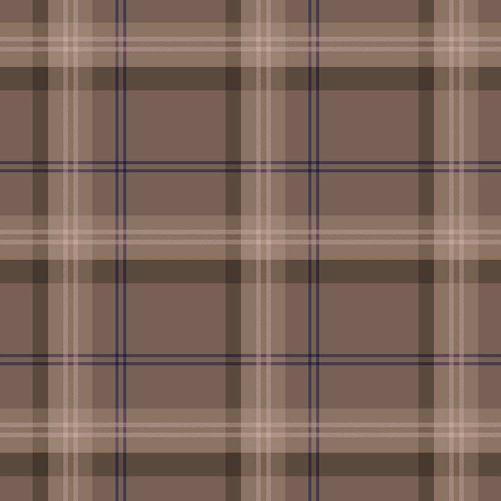 Plaid pattern background, brown tartan, traditional design vector