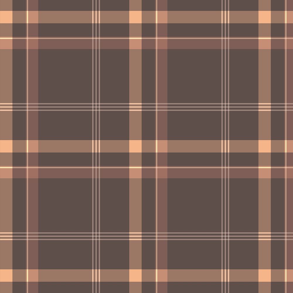Brown plaid background, grid pattern design vector