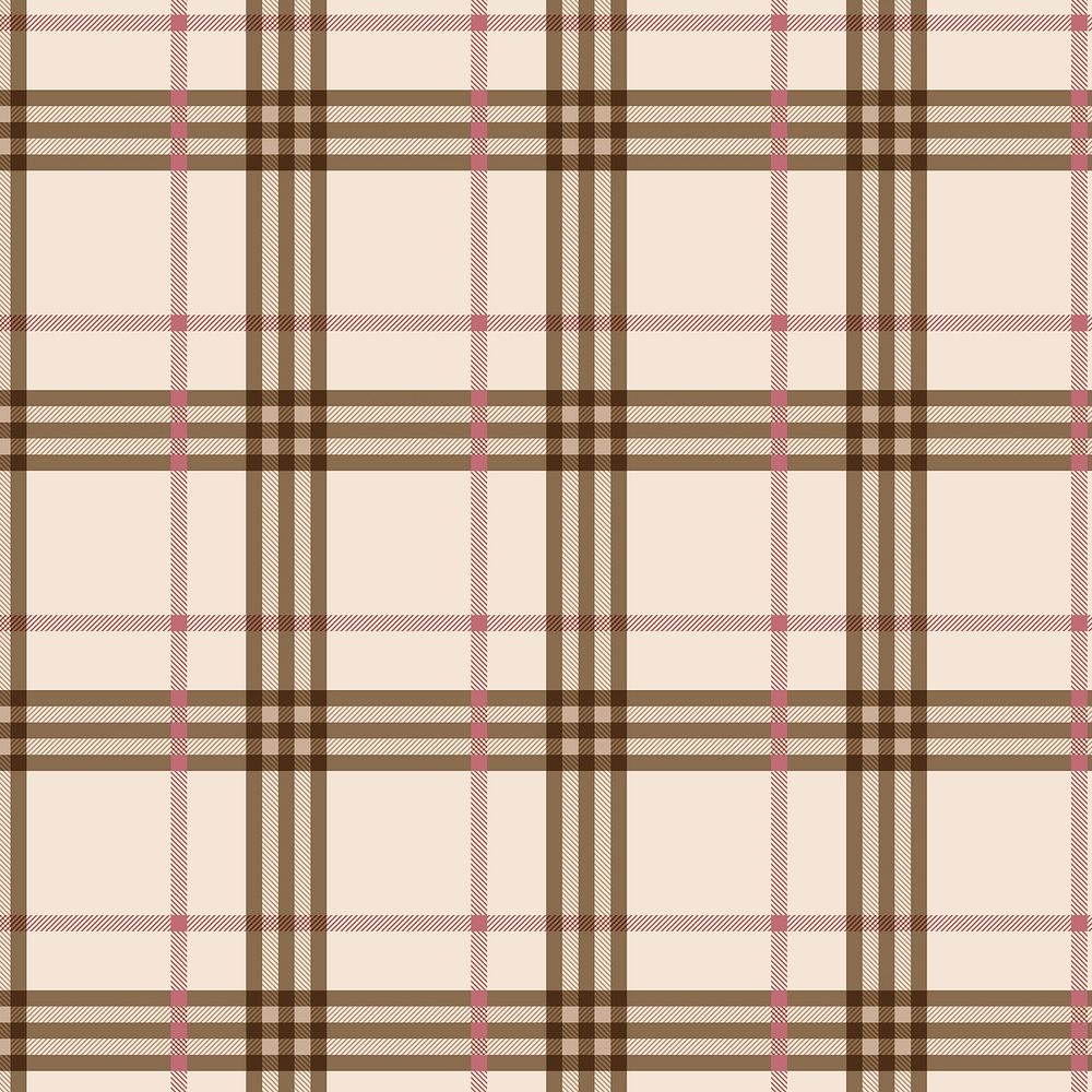 Beige tartan background, traditional Scottish design vector