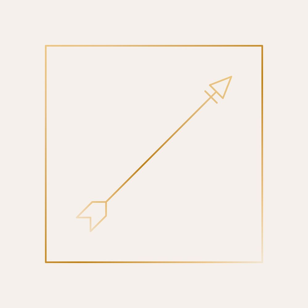 Minimal arrow gold logo element psd, simple tribal design