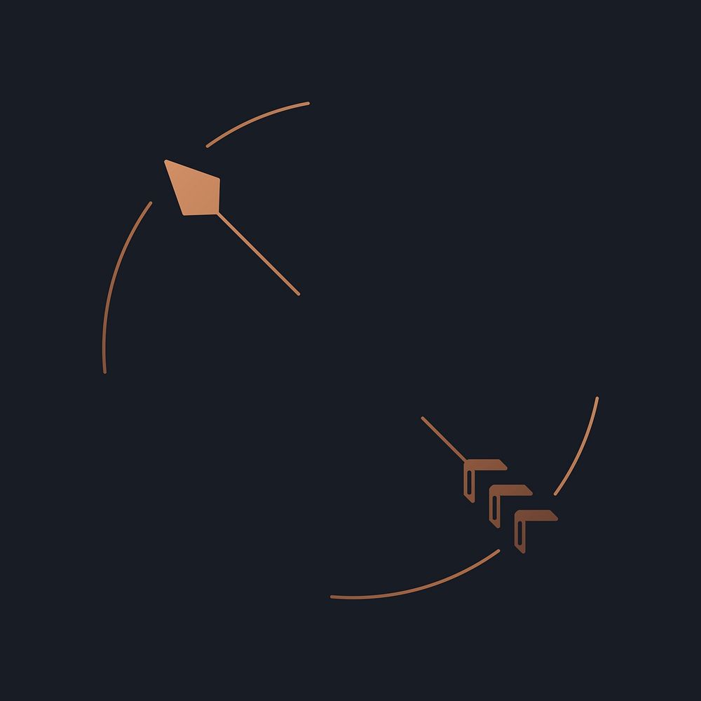 Arrow logo element, minimal copper psd design 