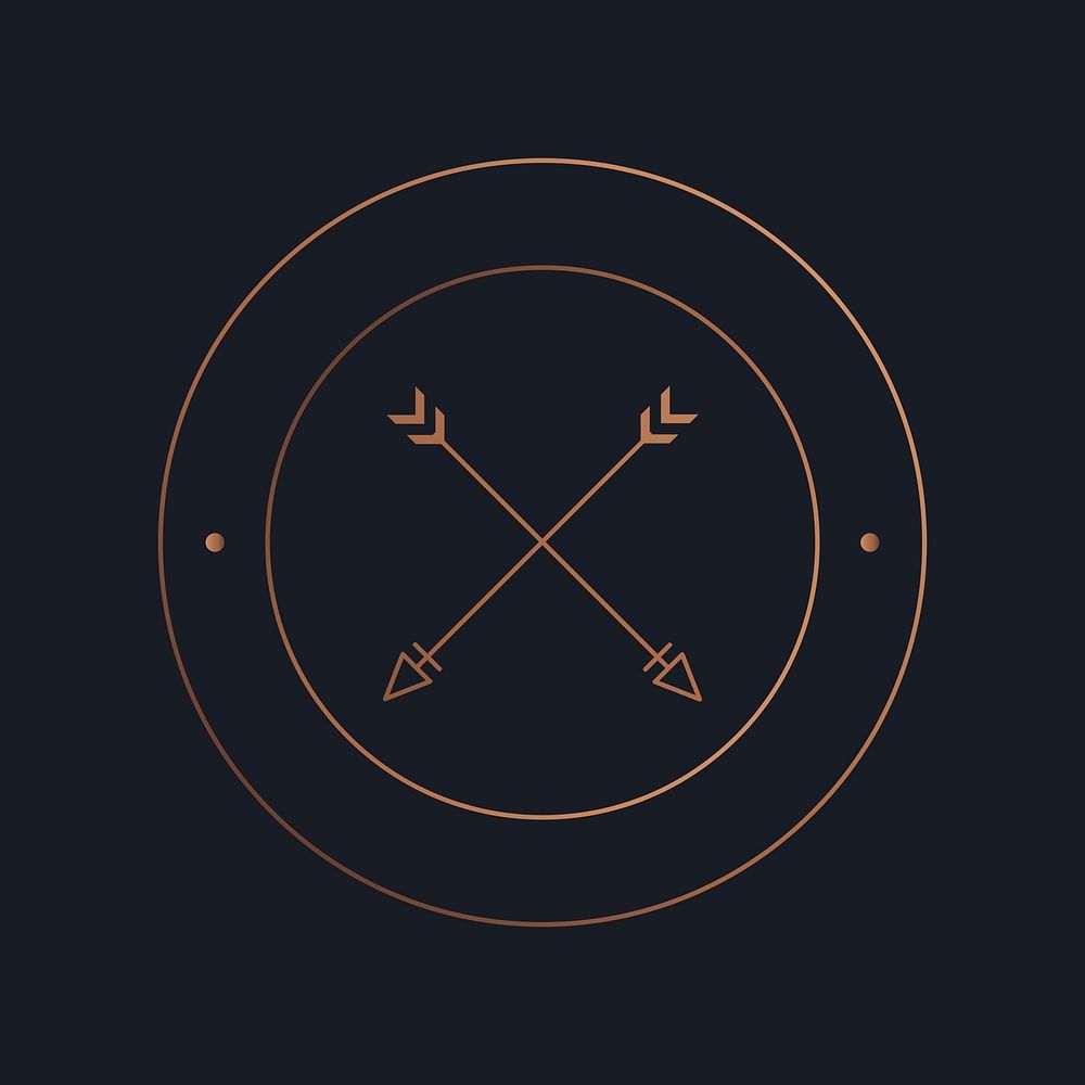 Cross arrow aesthetic, copper psd design 