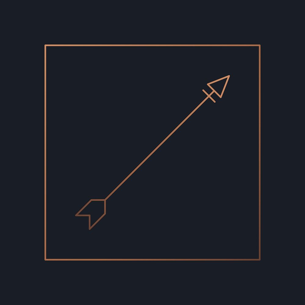 Aesthetic arrow copper logo element vector, simple tribal design