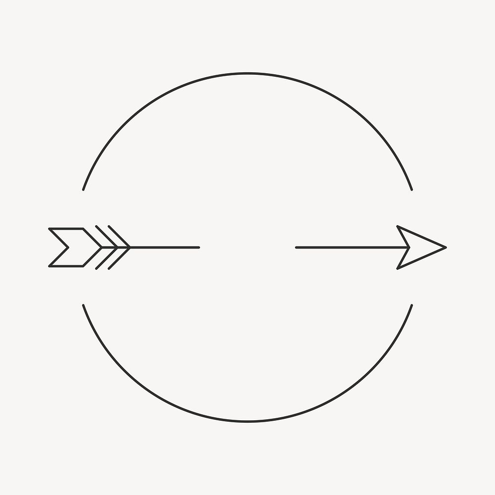 Aesthetic arrow black logo element psd, simple tribal design