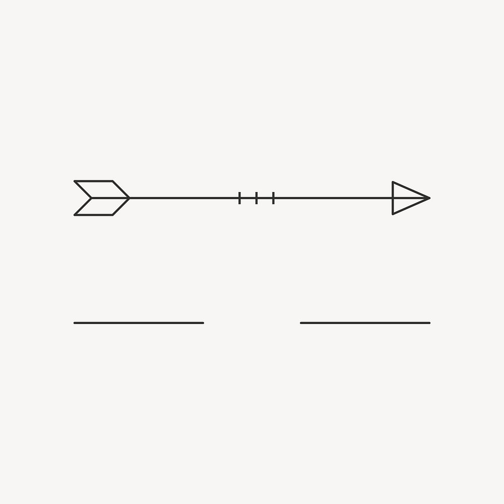 Aesthetic arrow black logo element psd, simple tribal design