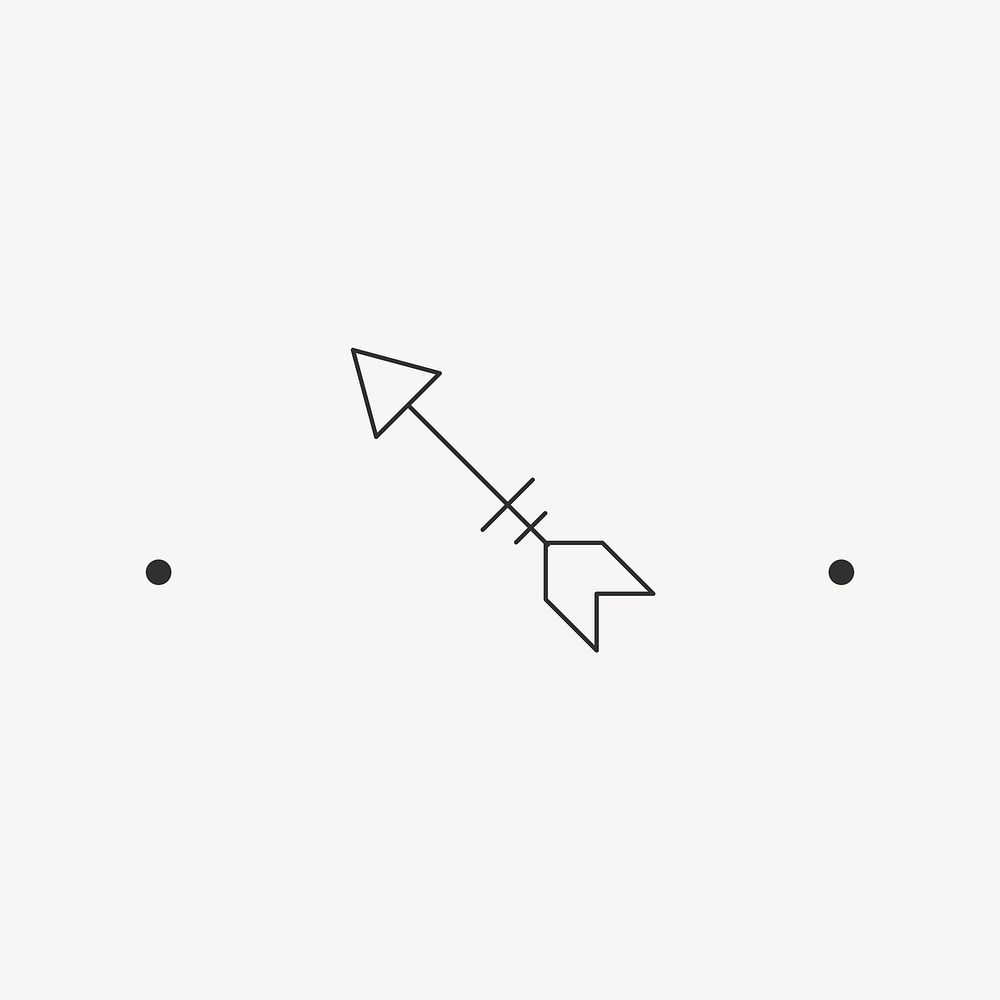 Minimal arrow black logo element psd, simple Boho design
