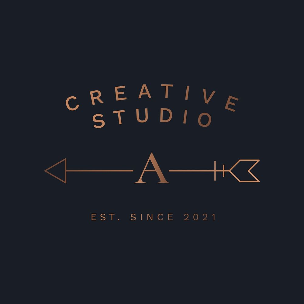 Aesthetic business arrow logo template, minimal graphic vector