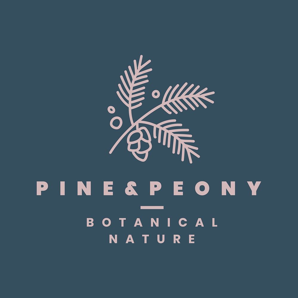 Organic botanical logo template, leaf illustration for business vector