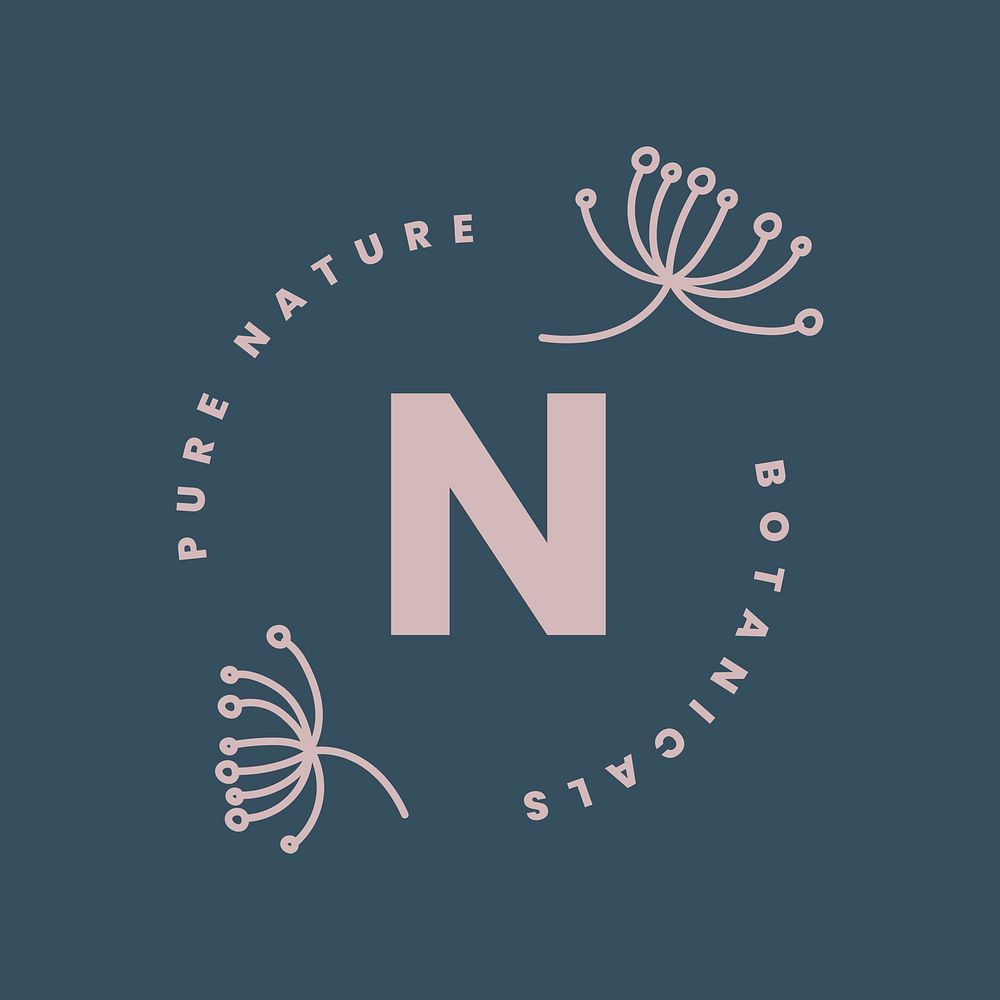 Minimal botanical logo template, modern design for organic business vector