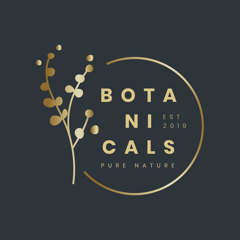 Botanical business logo template, aesthetic design for organic business vector