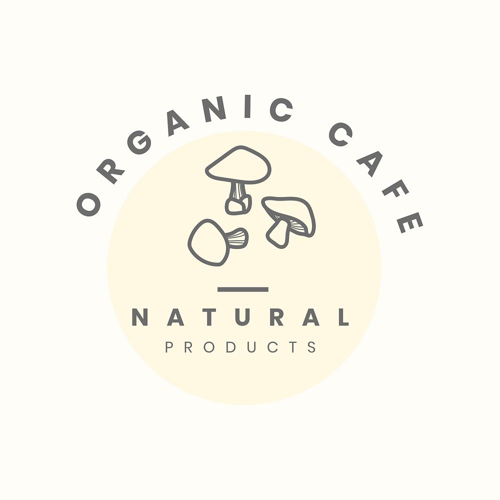 Organic cafe business logo template, professional design for organic branding vector