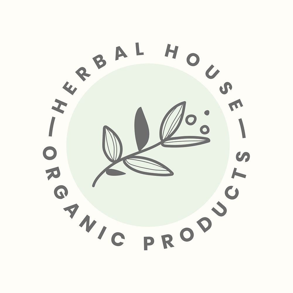 Leaf business logo template, organic product branding psd