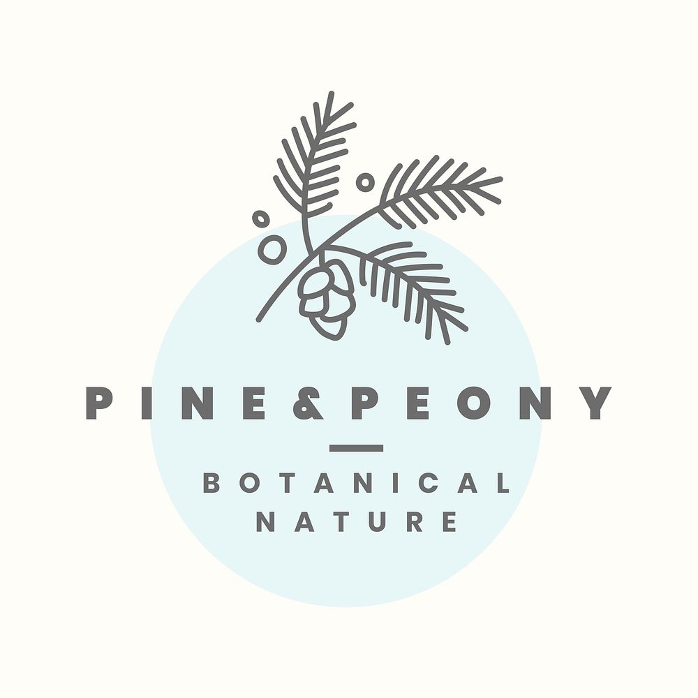 Organic botanical logo template, leaf illustration for business vector