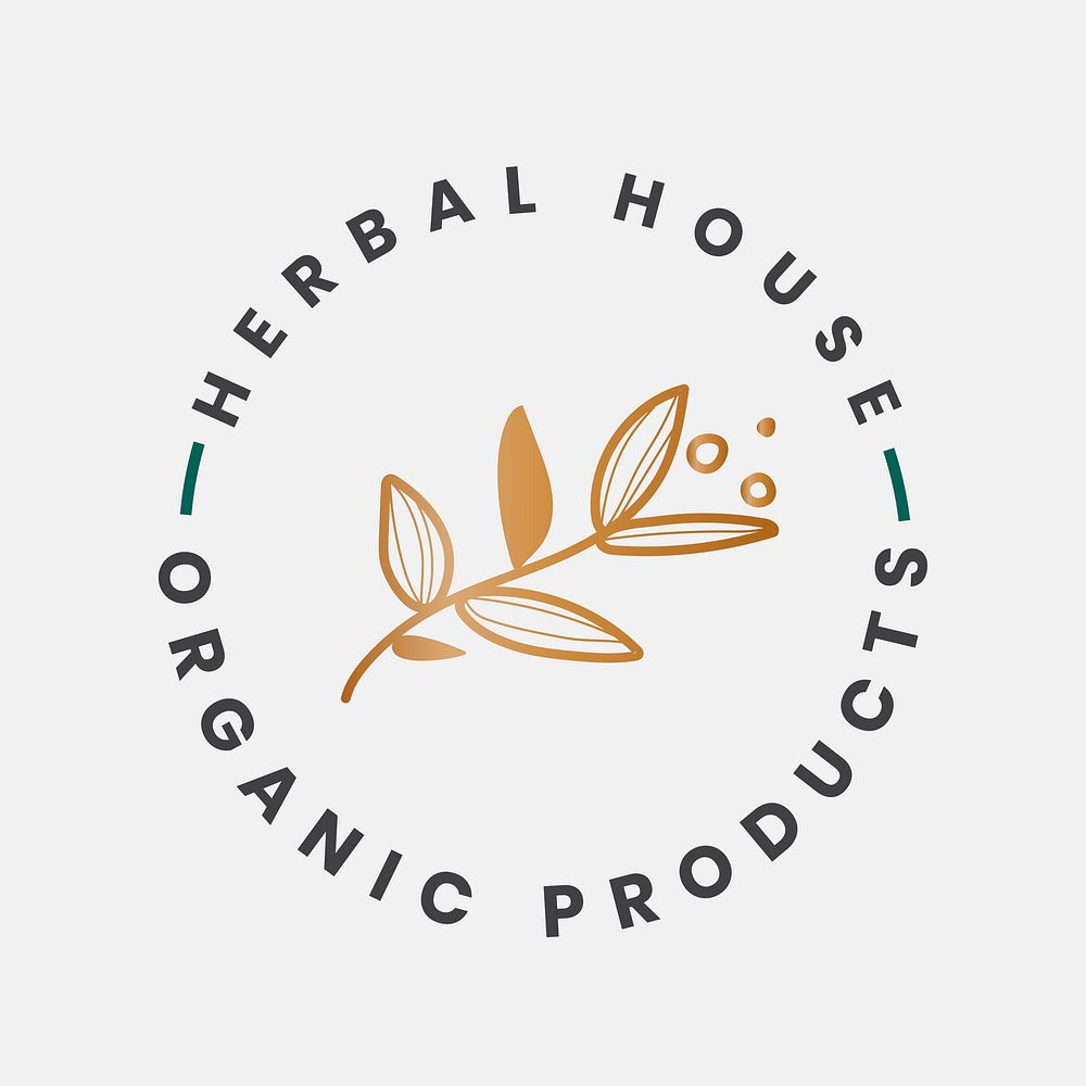 Leaf business logo template, organic product branding psd