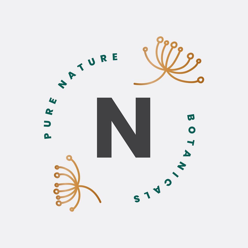 Minimal botanical logo template, modern design for organic business vector