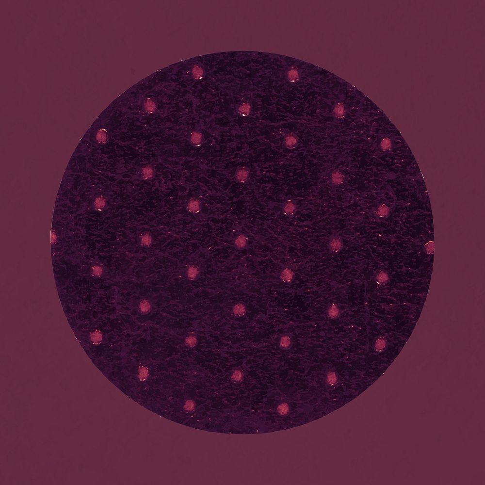 Circle shape sticker, pink polka dot pattern, collage element vector