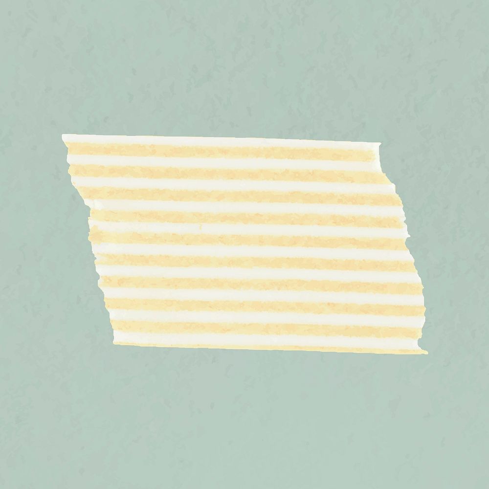 Pattern washi tape clipart, yellow stripes design vector