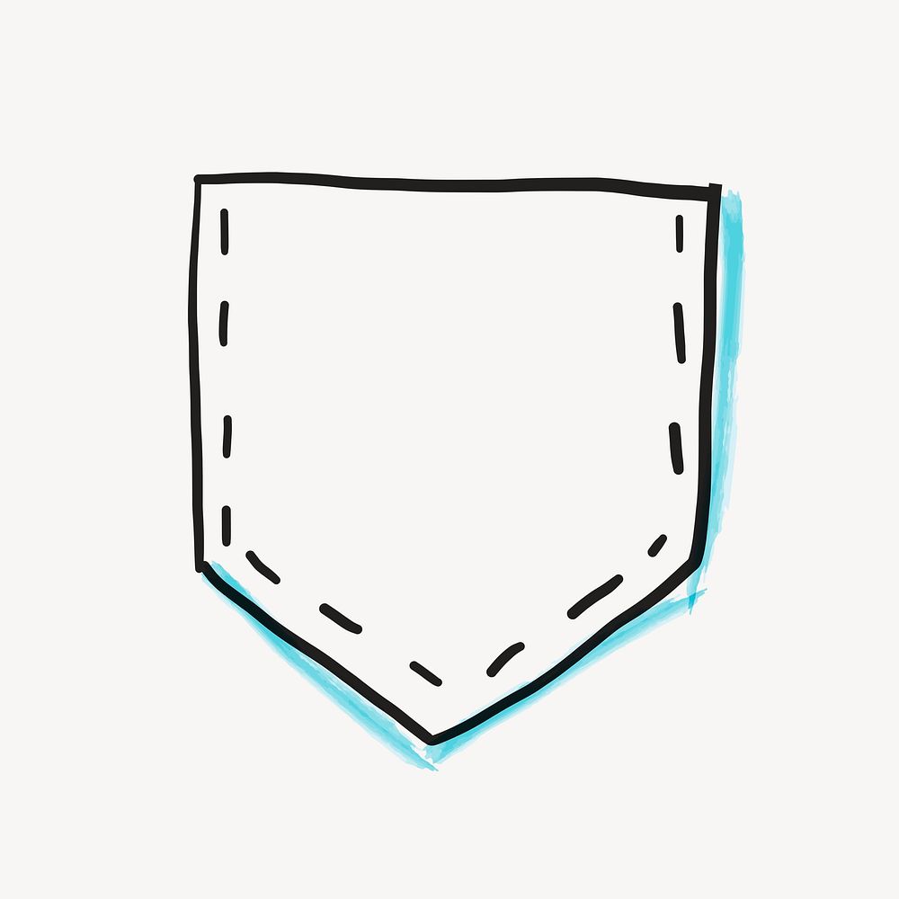Blank badge doodle, simple clipart psd with copy space