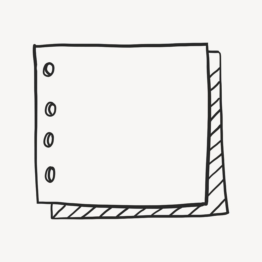 Spiral memo paper, doodle clipart