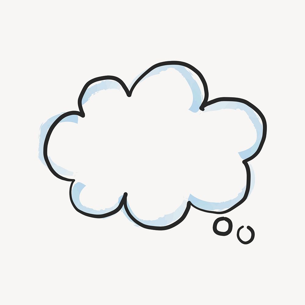 Think speech bubble, fluffy cloud shape clipart