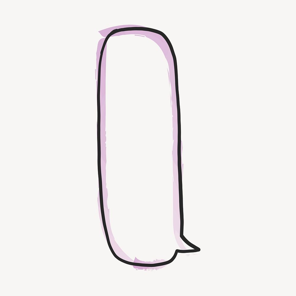 Speech bubble, vertical oval doodle clipart