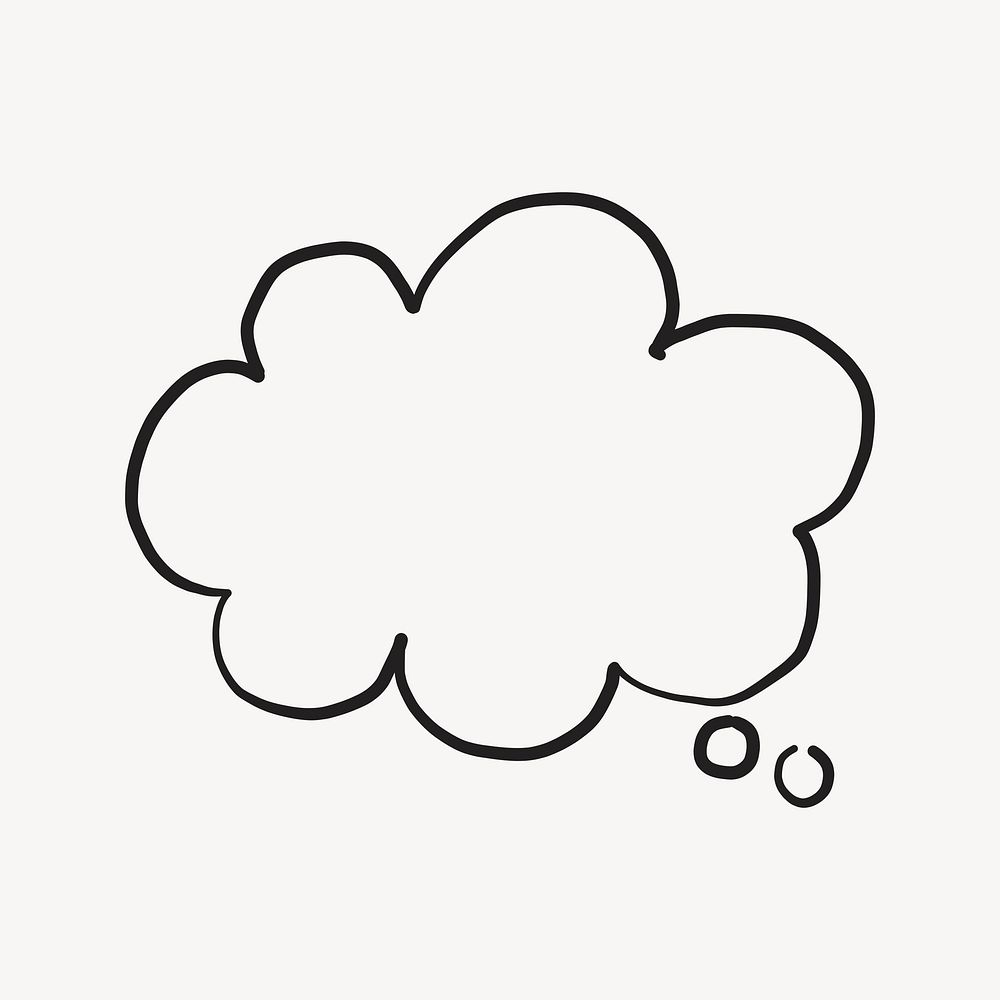 Think speech bubble, fluffy cloud shape vector