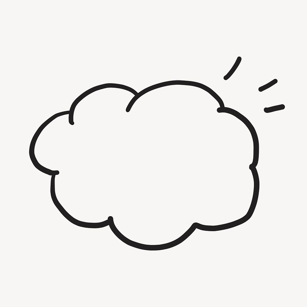 Cloud speech bubble, minimal outline vector 