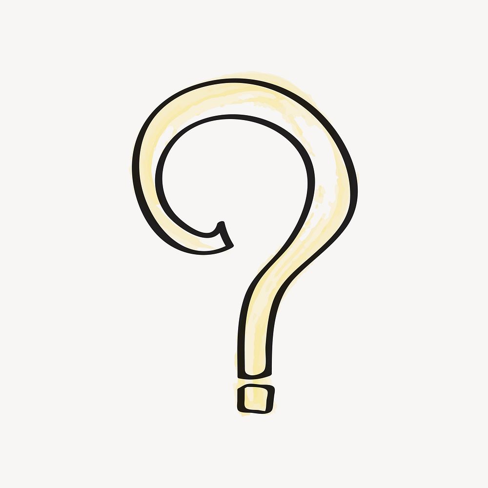 Question mark, simple line icon clipart