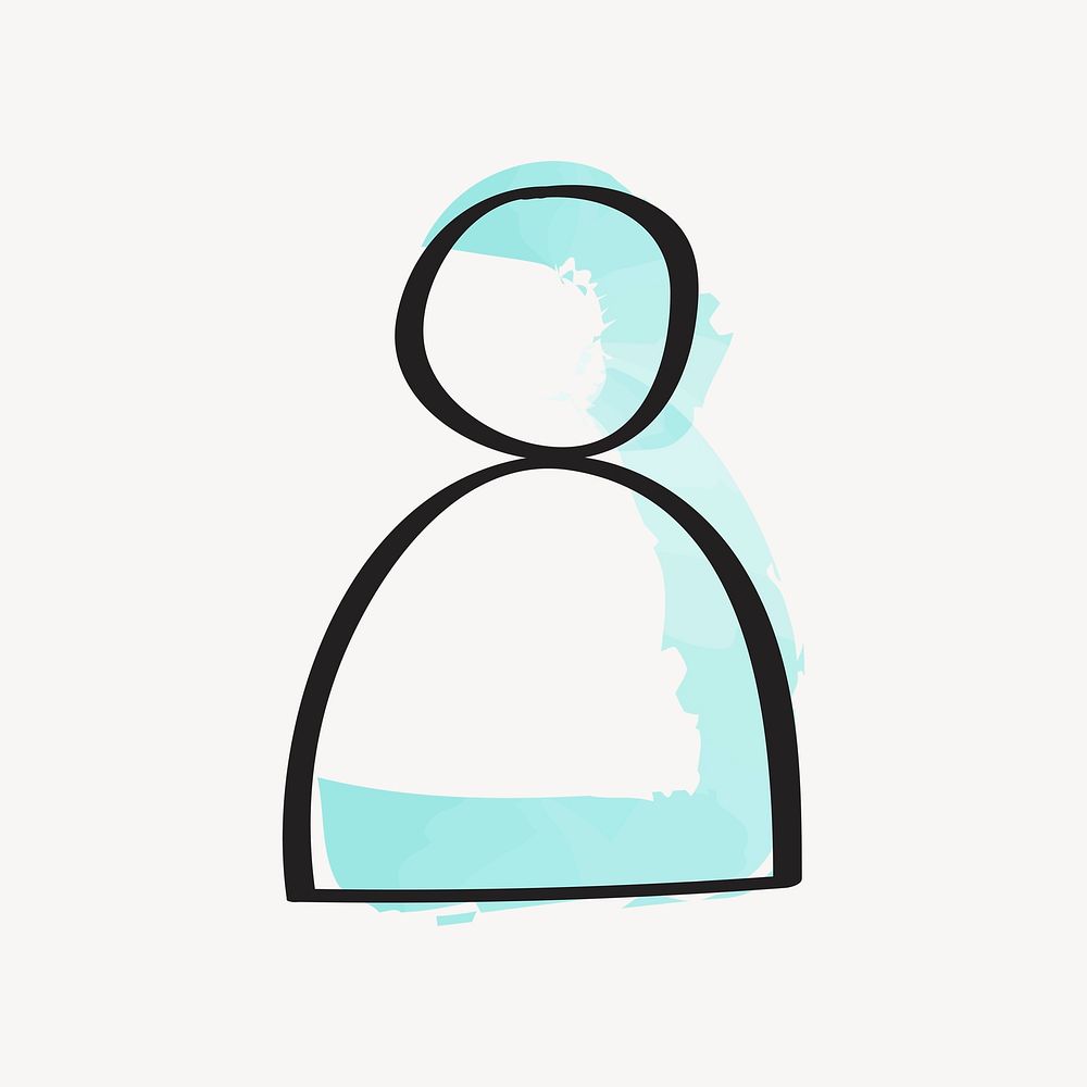 Avatar profile icon, outline doodle psd