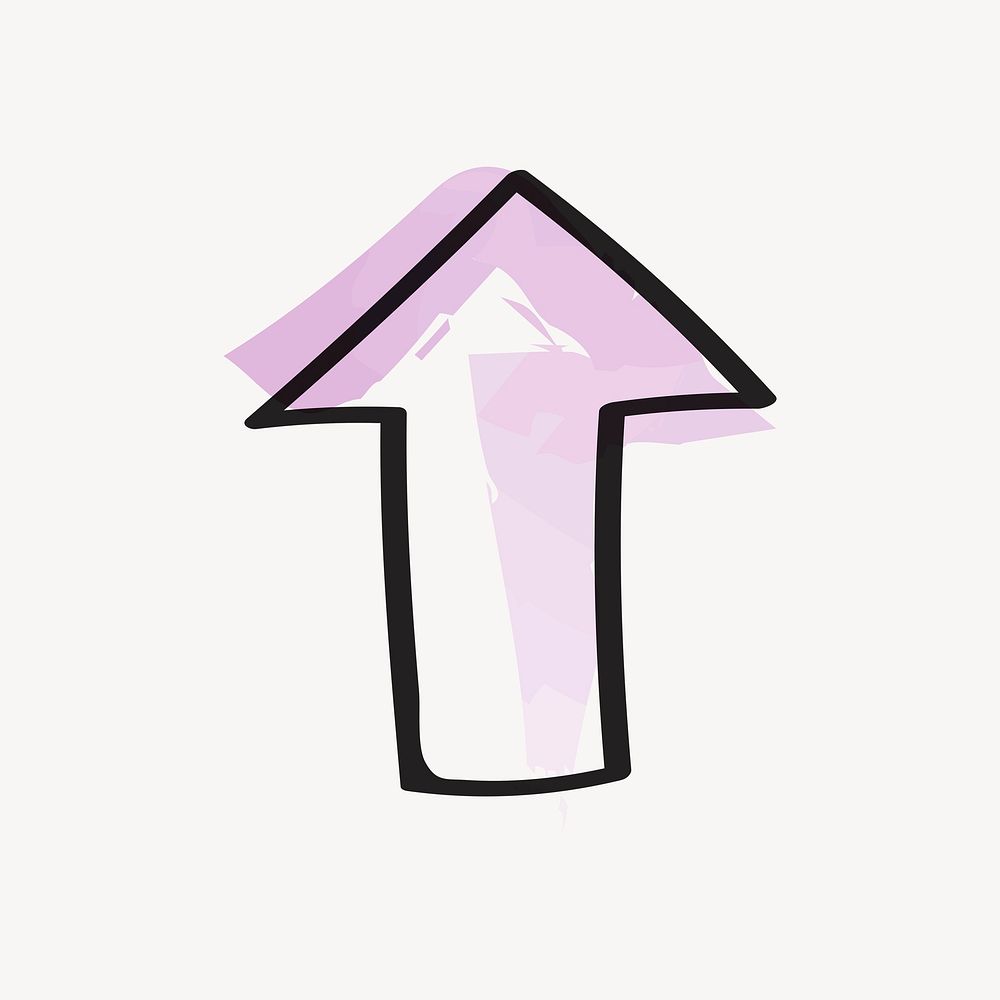Up arrow, doodle icon clipart psd