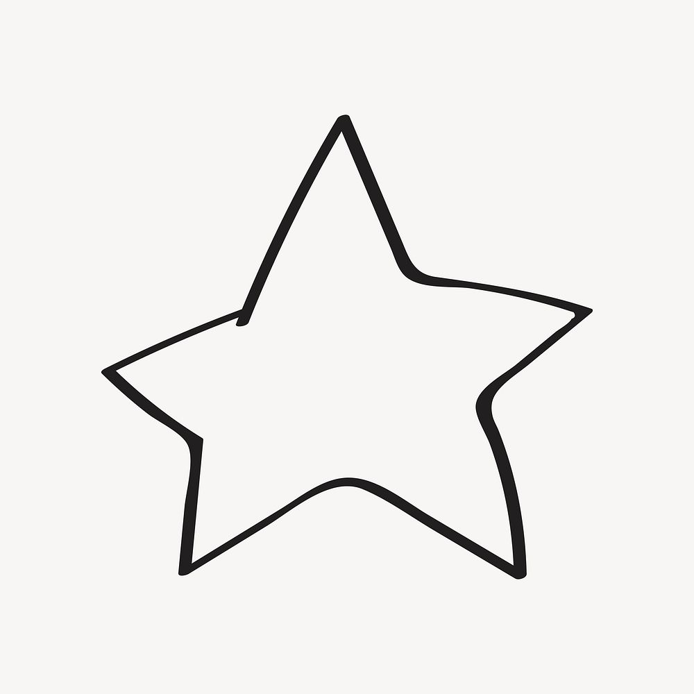 Star icon, good business rank doodle clipart