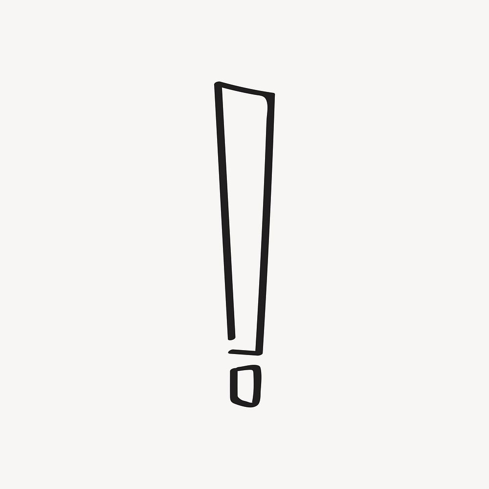 Exclamation mark, doodle line icon psd