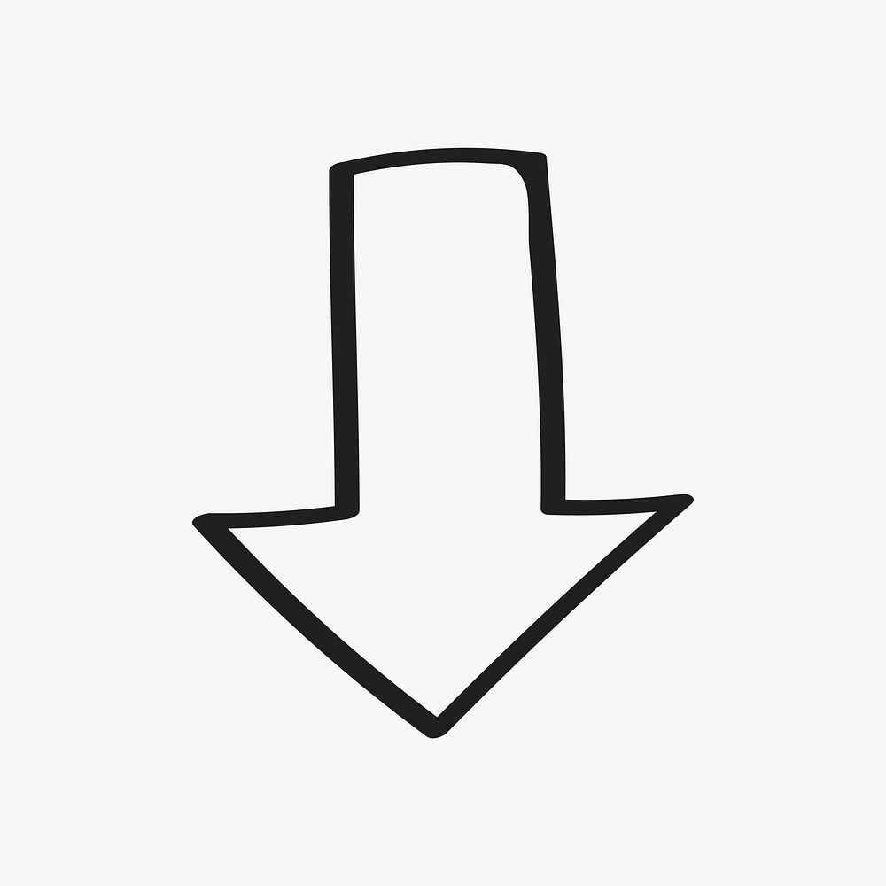 Down arrow, doodle icon clipart | Free Icons - rawpixel