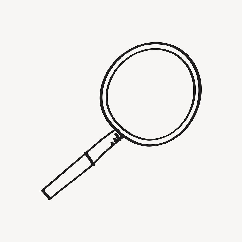 magnifying glass clip art black and white