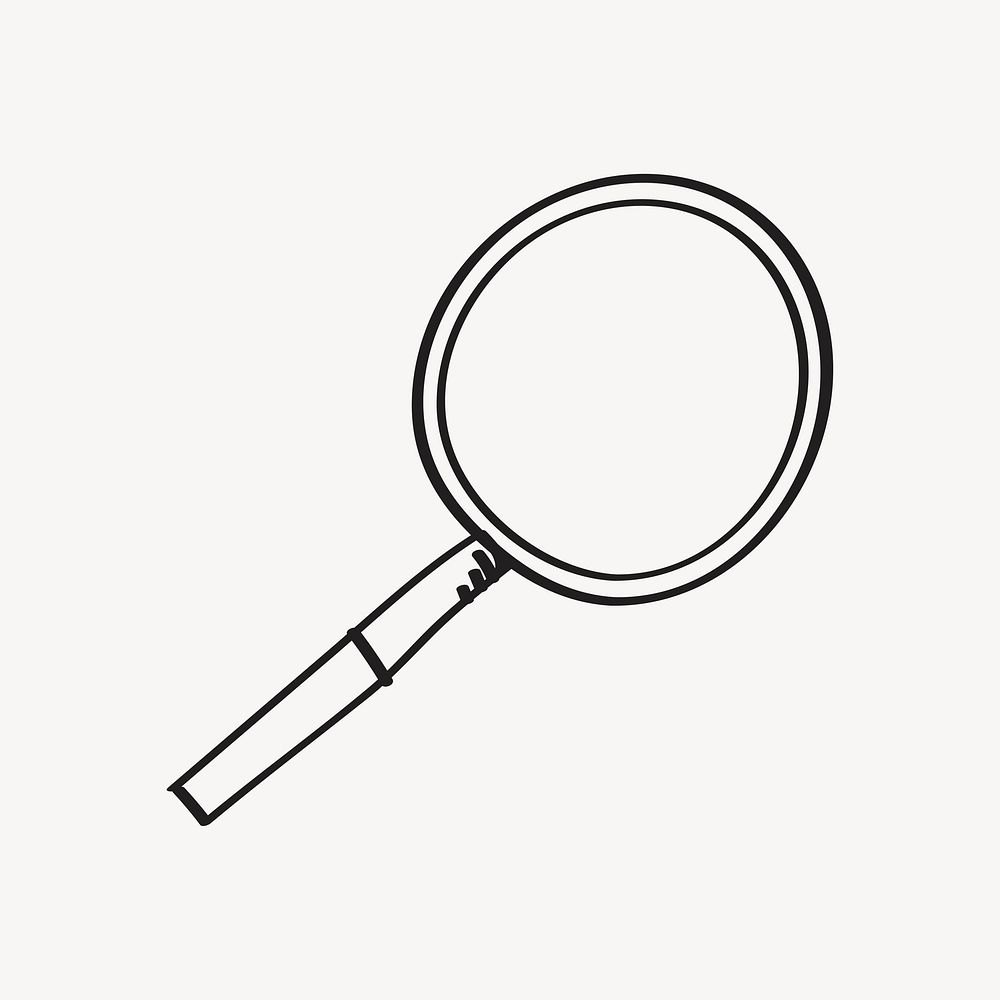 Magnifying glass, simple doodle icon vector
