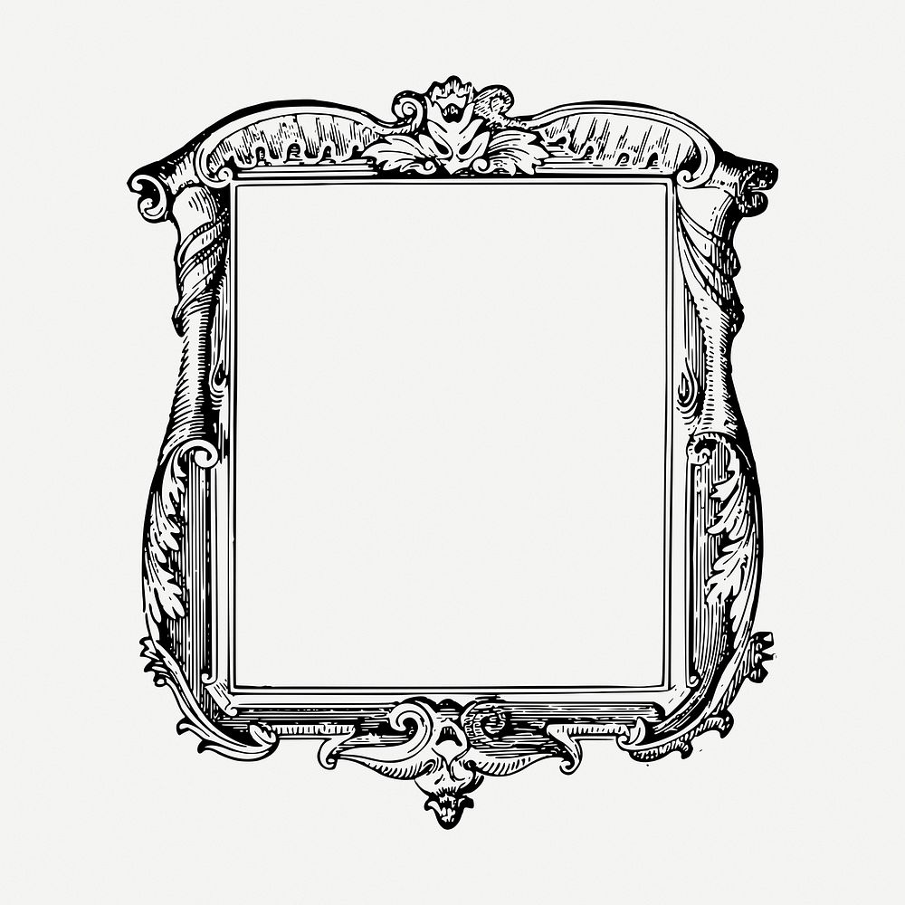 Luxurious ornate frame, vintage illustration psd. Free public domain CC0 image.