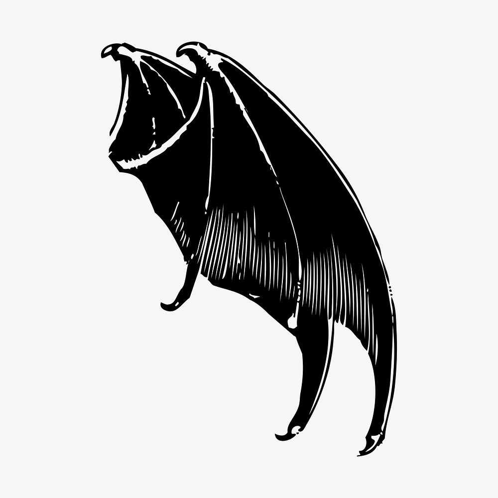 Gargoyle wings clipart, vintage demon illustration vector. 