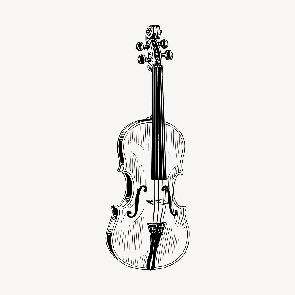 Violin drawing, vintage musical instrument | Free Vector - rawpixel