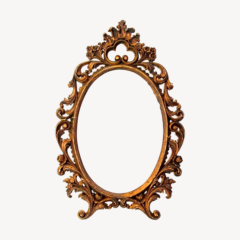 Gold luxury frame, vintage decoration illustration vector. Free public domain CC0 image.