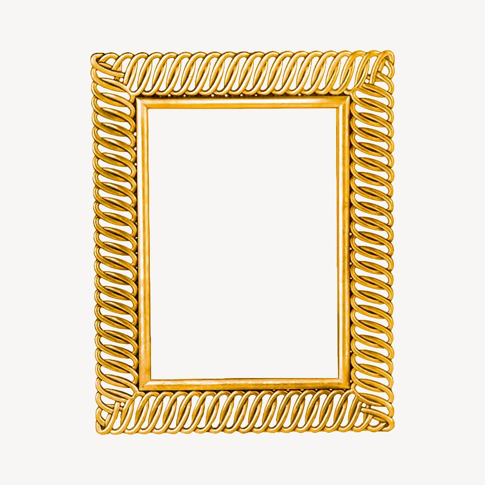 Gold luxury frame, vintage decoration illustration vector. Free public domain CC0 image.