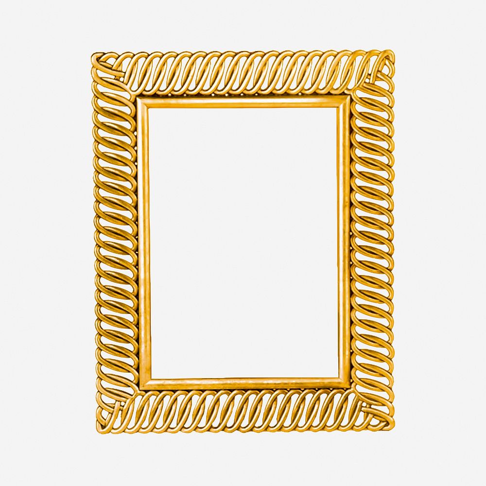 Gold luxury frame, vintage decoration illustration. Free public domain CC0 image.
