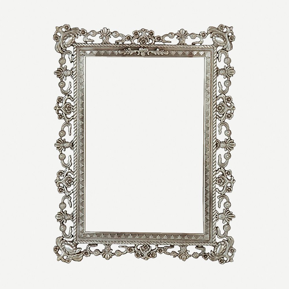 Silver ornamental vintage frame, decor | Free PSD - rawpixel