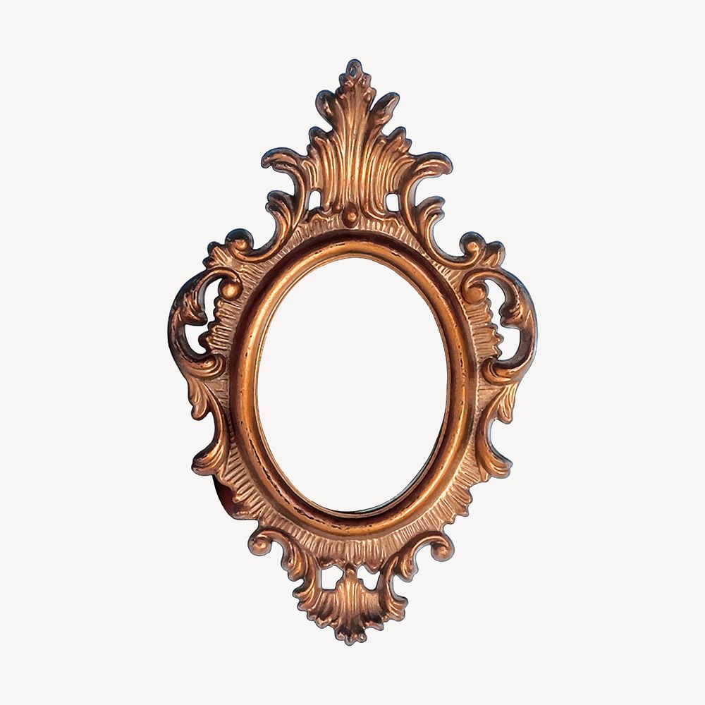 Vintage mirror frame, gold home decor illustration vector. Free public domain CC0 image.
